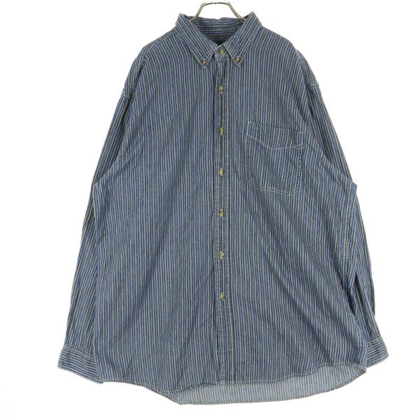 BASIC EDITIONS ベーシックエディションズ ストライプ柄 長袖 ボタンダウンシャツ XL...