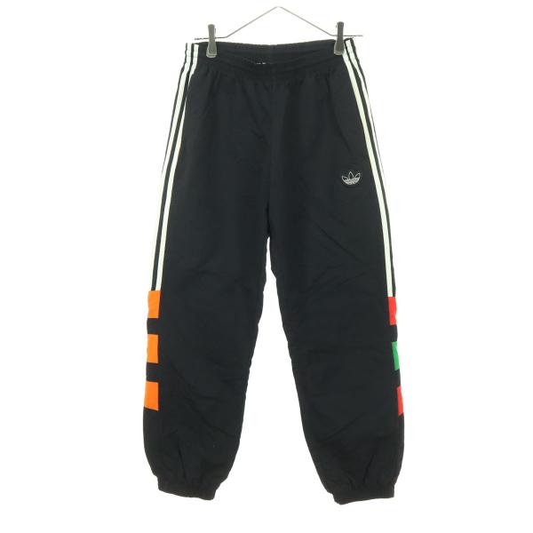 adidas アディダス トレフォイルロゴ ナイロンパンツ M ブラック レディース 古着 中古