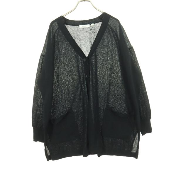 niko and... ニコアンド 長袖 Vネック カーディガン M ブラック レディース 古着 中...