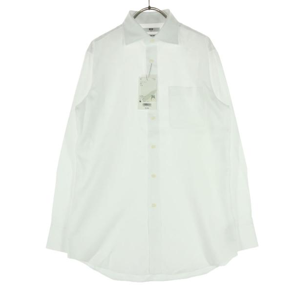 UNIQLO ユニクロ 長袖 コットンシャツ M ホワイト メンズ 古着 中古
