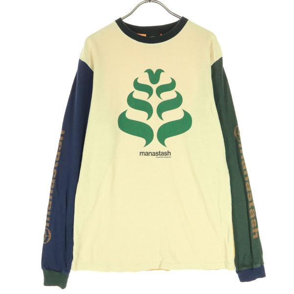 MANASTASH マナスタッシュ プリント マルチカラー 長袖 Tシャツ M ベージュ系 メンズ ...