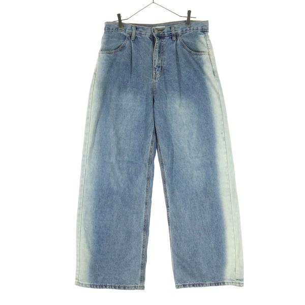 JaVa ジャバ コットン ワイドデニムパンツ L ブルー系 レディース 古着 中古