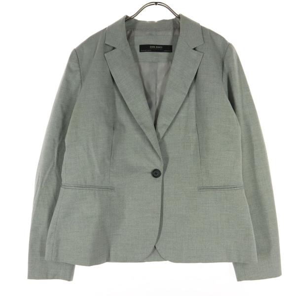 ZARA BASIC ザラベーシック 裏地有 テーラードジャケット 44 ライトグレー レディース ...