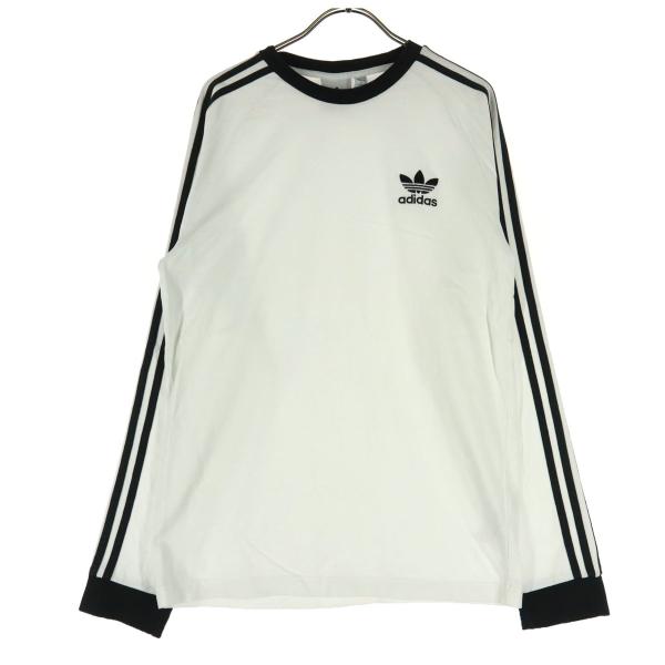 adidas アディダス トレフォイル 長袖 クルーネック ロンT カットソー L ホワイト レディ...