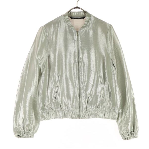 ZARA BASIC ザラベーシック 長袖 ジップジャケット XS シルバー メンズ 古着 中古