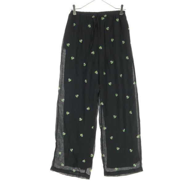 美品 FREAK'S STORE フリークスストア 花柄 イージーパンツ F ブラック レディース ...