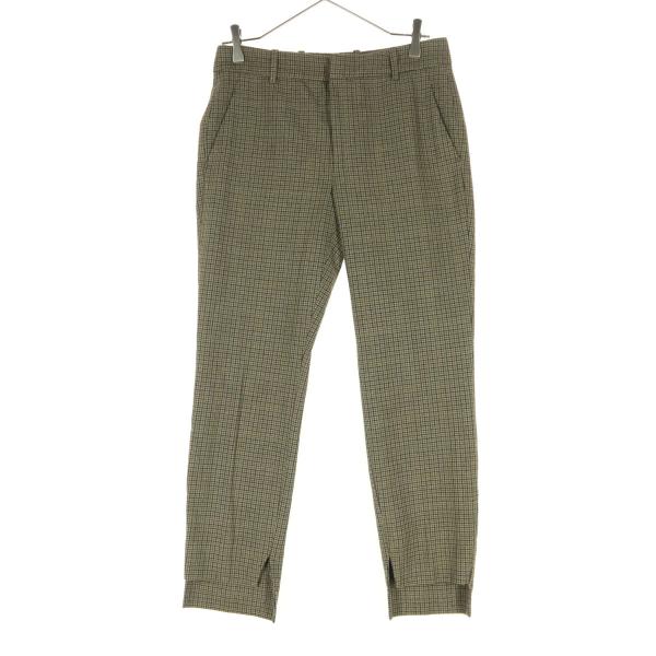 美品 ZARA WOMAN ザラウーマン チェック柄 テーパードパンツ 34 ベージュ系 レディース...