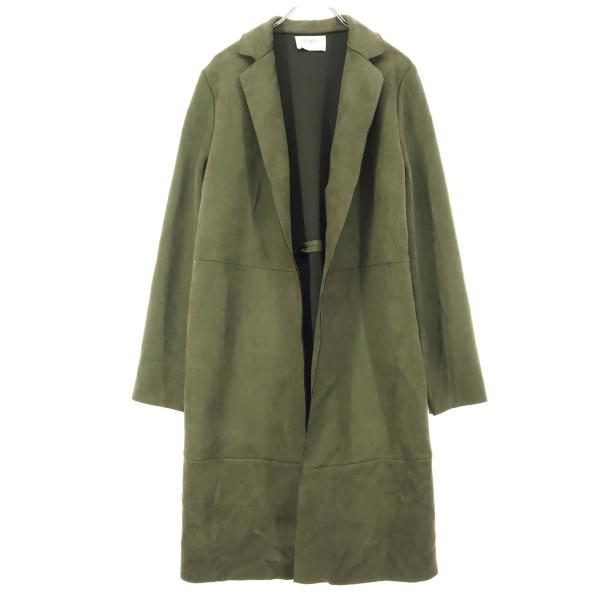 美品 ZARA BASIC ザラベーシック 長袖 ロングコート S カーキ レディース 古着 中古