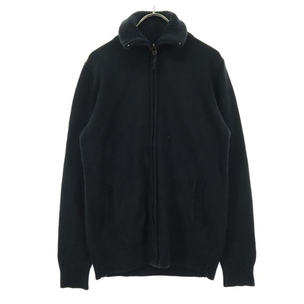 ZARA MAN BASIC ザラマンベーシック 長袖 ニットジャケット M ブラック メンズ 古着...