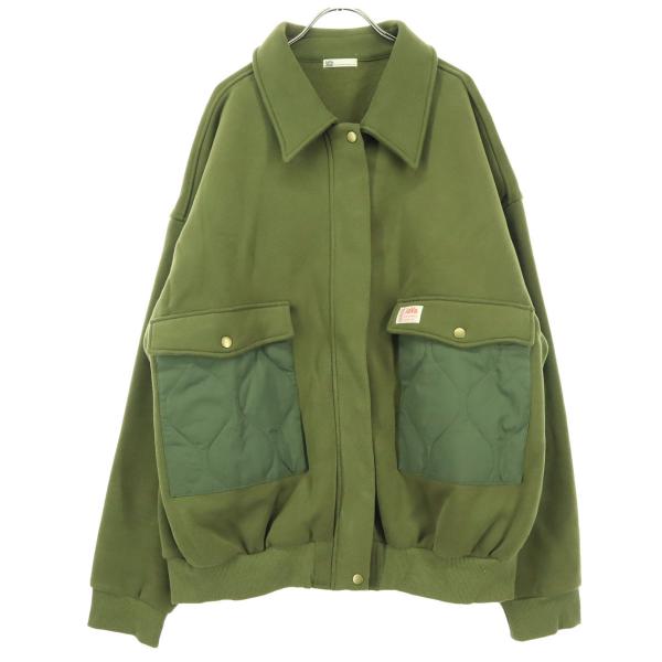 JaVa ジャバ 裏起毛 長袖 ジャケット XL カーキ レディース 古着 中古
