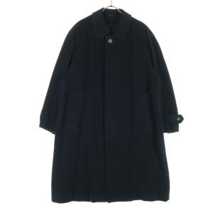 美品 EDWARD'S エドワーズ 日本製 長袖 ステンカラーコート S ブラック メンズ 古着 中古