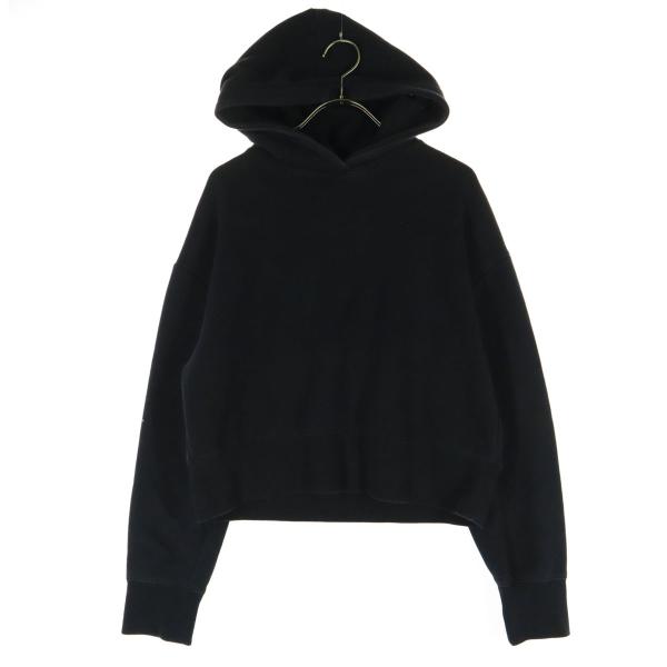 ZARA BASIC ザラベーシック 長袖 裏起毛 パーカー S ブラック レディース 古着 中古