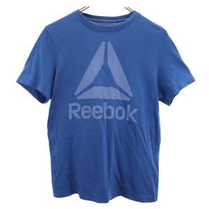 Reebok リーボック ロゴプリント 半袖 Tシャツ S ブルー系 メンズ 古着 中古