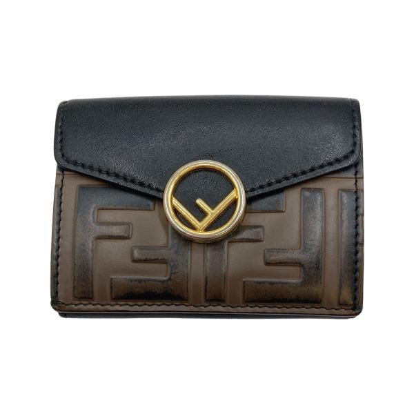 ◎◎ FENDI フェンディ 三つ折り財布 ミニ財布 F is Fendi FFロゴ エンボス ズッ...