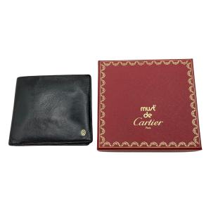 ◎◎ Cartier カルティエ 2つ折り札入れ パシャ 財布 箱付 ブラック やや傷や汚れあり｜bigban