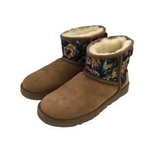 アグ UGG *サイドジップムートンブーツ 37/23*ダークブラウンレザー