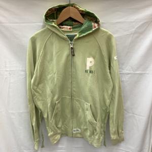 ♪♪ PINK HOUSE ピンクハウス レディース ジップパーカー SIZE L ワッペン 花柄 黄緑 やや傷や汚れあり｜bigban