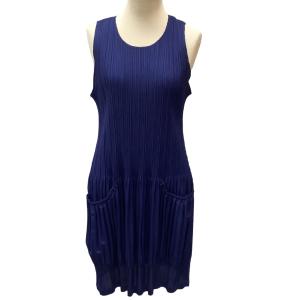 ♪♪ ISSEY MIYAKE イッセイミヤケ PLEATS PLEASE チュニック ワンピース 消しプリーツ PP83-JH444 ブルー やや傷や汚れあり｜bigban