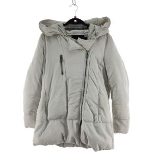 ザラ　ZARA　ダウンコート　ジャケット　ファー付フード　オフホワイト　Lサイズ ZARA ダック フェザー ダウン ファー フード着脱可能 暖かい Lサイズ