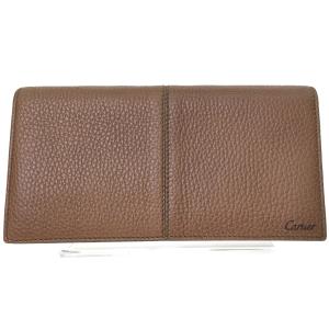 新品✨Cartier カルティエ　サントス　二つ折り財布　レザー　ブラウン　茶色 Cartier（カルティエ） ▽▽ メンズ長財布 二つ折り サントス ロング