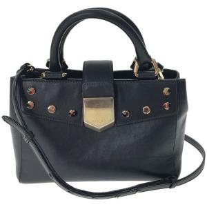 BOTTEGA VENETA◇ハンドバッグ/BLK/三角ロゴ/ナイロンバッグ