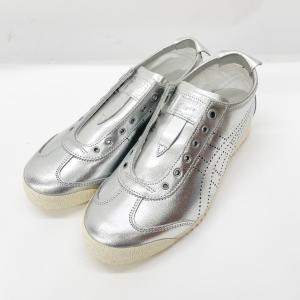 Onitsuka Tiger オニツカタイガー レディース シューズ メキシコ66 3Dスリッポン SIZE 22.5cm 1183A603 ピュアシルバー やや傷や汚れあり