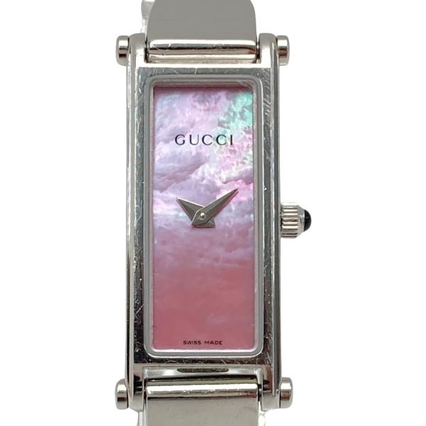 ☆☆ GUCCI グッチ バングルウォッチ 1500L シェル文字盤 クォーツ レディース 腕時計 ...