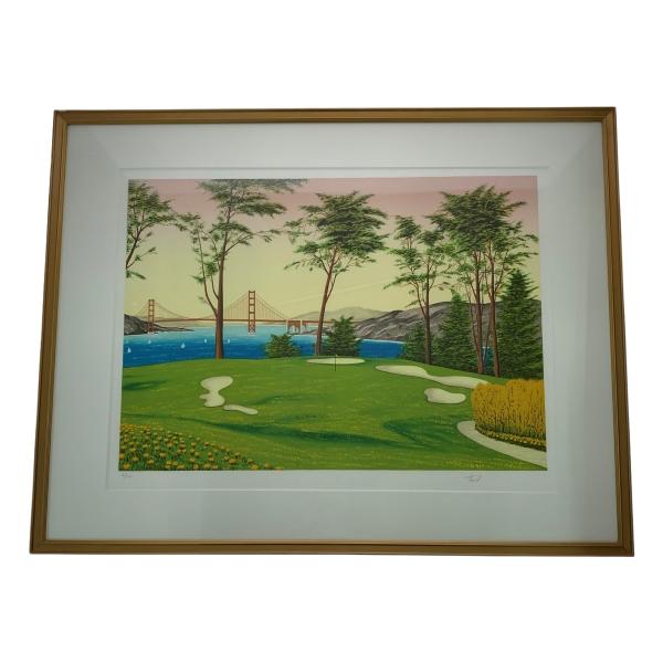 ☆☆  ファンシュ・ルダン《 サンフランシスコのゴルフ場 》リトグラフ / 直筆サイン 傷や汚れあり