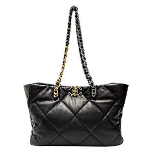 CHANEL シャネル CHANEL 19 AS3660 ブラウン チェーントートバッグ シャイニーラムスキン レディース やや傷や汚れあり