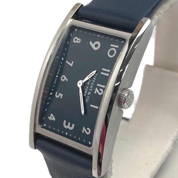 ☆☆ Tiffany &amp; Co. ティファニー イーストウエストミニ 36668444 ネイビー ク...