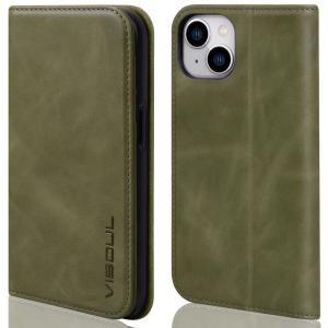 VISOUL iPhone 14 ケース 手帳型 アイフォン14 手帳型 ケース 本革 レザー スマホケース カード収納 携帯ケース 全面保