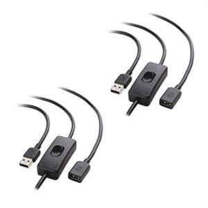 Cable Matters USB 延長ケーブル スイッチ付き 2本セット USB2.0 延長ケーブル On/Offスイッチ 0.9m USB延長ケーブル Type A