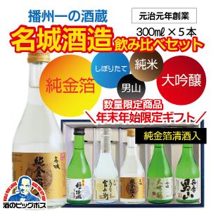 バレンタイン 日本酒セット 日本酒 ギフト 大吟醸 金箔入り 送料無料 名城酒造 300ml×5本 飲み比べ 詰合せ プレゼント