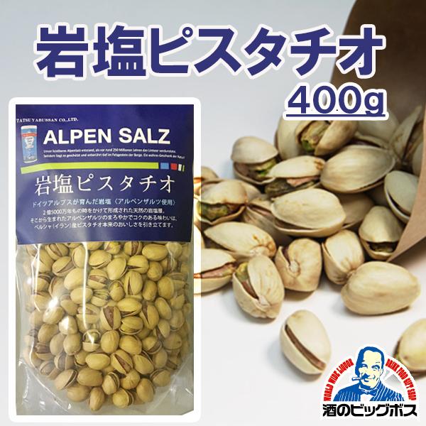 ナッツ 殻付きピスタチオ 送料無料 龍屋物産 岩塩ピスタチオ アルペンザルツ 400g×1袋