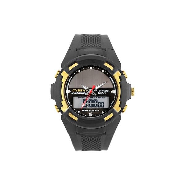 【リミテッドセール】サンフレイム CYBEAT サイビート 補助ソーラーパワー併用型 アナデジ ブラ...