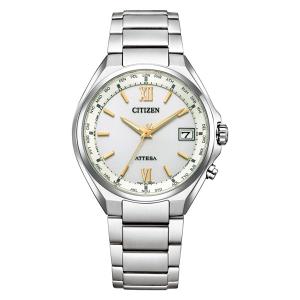 CITIZEN ATTESA シチズン アテッサ エコドライブ 電波 小さめ シルバー×ホワイト メンズ腕時計 CB1120-50C