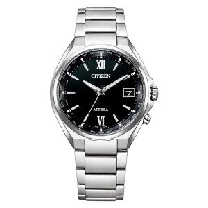 CITIZEN ATTESA シチズン アテッサ エコドライブ 電波 小さめ シルバー×ブラック メンズ腕時計 CB1120-50G