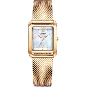 極美品　CITIZEN　シチズン　スクエア　ゴールド　ホワイト　ソーラー　腕時計 SQUARE コレクション シチズン エル レディース スクエアコレクション