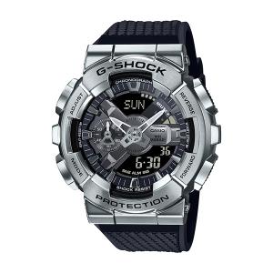 国内正規品 CASIO G-SHOCK カシオ Gショック Metal Covered デジタル アナログ表示 ブラック×シルバー メンズ腕時計 GM-110-1AJF｜bigboys-c