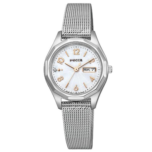 CITIZEN wicca シチズン ウィッカ ソーラーテック デイ&amp;デイト メッシュバンド レディ...