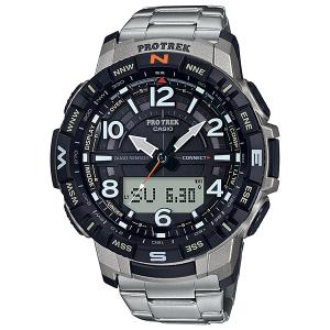 国内正規品 CASIO PRO TREK カシオ プロトレック チタンバンド 10気圧防水 モバイルリンク メンズ腕時計 PRT-B50T-7JF