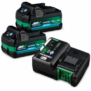 HiKOKI BSL36A18BX 2個 + 2ポート急速充電器 UC18YDML セット 純正 マルチボルト蓄電池 36V 2.5Ah / 18V 5.0Ah USB給電対応 ハイコーキ