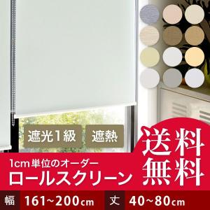 ロールスクリーン ロールカーテン オーダー 遮光 幅161-200cm 丈121