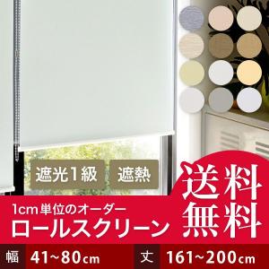 ロールスクリーン ロールカーテン オーダー 遮光 幅161-200cm 丈121