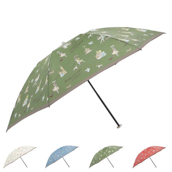 AQUASCUTUM アクアスキュータム 折りたたみ傘 雨傘 ガールプリント レディース 55cm ...