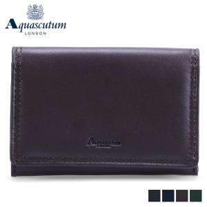 AQUASCUTUM アクアスキュータム カードケース 名刺入れ 定期入れ パスケース サットン メンズ 本革 スリム AQ-WM001｜biget