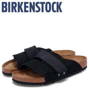 BIRKENSTOCK ビルケンシュトック サンダル キョウト メンズ ベロア ヌバックレザー 普通幅 KYOTO ブラック 黒｜biget