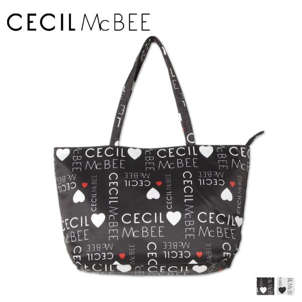CECIL McBEE セシルマクビー トートバッグ レディース Lサイズ ファスナー付き ロゴパタ...