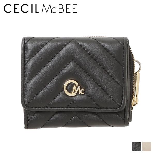 CECIL McBEE セシルマクビー 財布 三つ折り レディース ラウンドファスナー キルト QU...