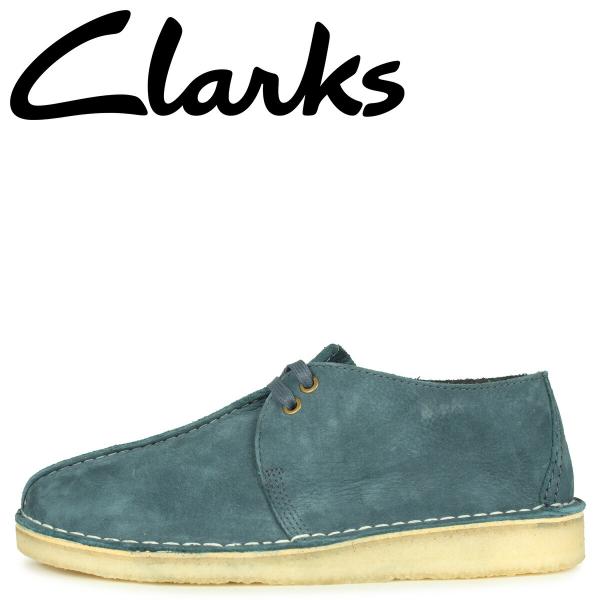 Clarks クラークス デザートトレック ブーツ メンズ レザー DESERT TREK ブルー ...